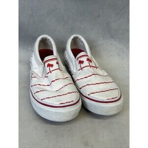 In-N-Out Burger Slip On Canvas Shoes Mens US 7 UK 6 White and Red Palm Trees